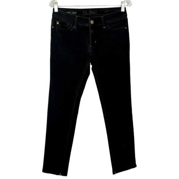DL1961 Angel Skinny Ankle Jeans Mid Rise Onyx Black size 28 - Picture 2 of 12